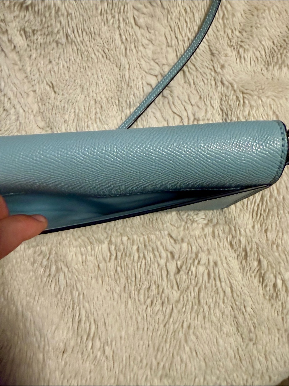 Coach Women's Blue Crossbody Wallet - Pebble Leather - Picture 5 of 7